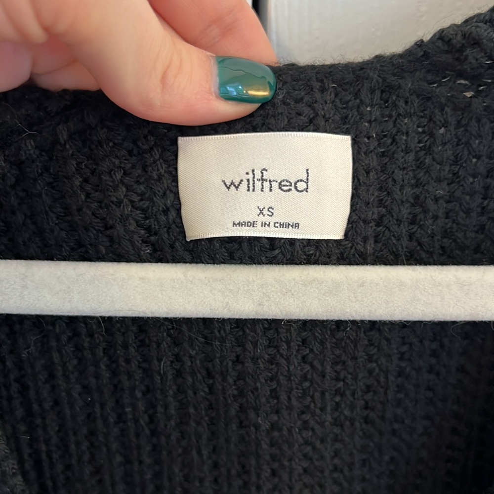 NWT Aritzia Wilfred Seville Merino Wool Sweater Dress in Black - Picture 3 of 8